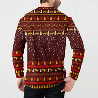 Santassic Park Santa Claus Christmas Button Sweatshirt Xmas Holiday Patterns - Wonder Print Shop