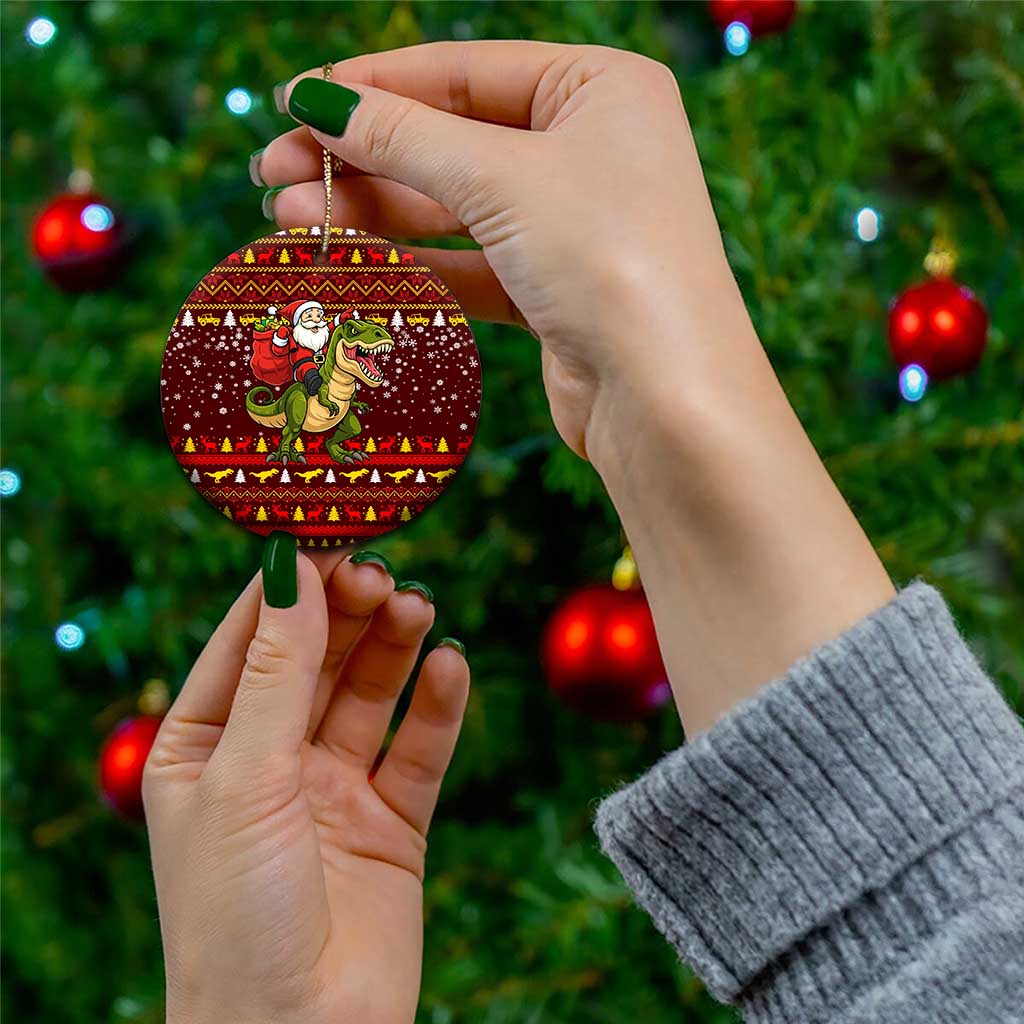 Santassic Park Santa Claus Christmas Ceramic Ornament Xmas Holiday Patterns - Wonder Print Shop