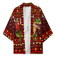 Santassic Park Santa Claus Christmas Kimono Xmas Holiday Patterns - Wonder Print Shop