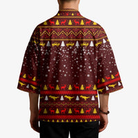 Santassic Park Santa Claus Christmas Kimono Xmas Holiday Patterns - Wonder Print Shop