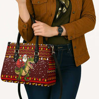 Santassic Park Santa Claus Christmas Leather Bag Xmas Holiday Patterns - Wonder Print Shop