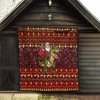 Santassic Park Santa Claus Christmas Quilt Xmas Holiday Patterns - Wonder Print Shop