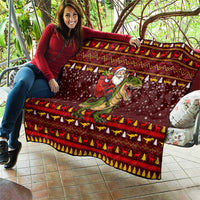 Santassic Park Santa Claus Christmas Quilt Xmas Holiday Patterns - Wonder Print Shop