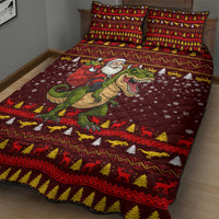 Santassic Park Santa Claus Christmas Quilt Bed Set Xmas Holiday Patterns - Wonder Print Shop