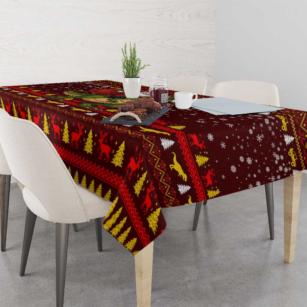 Santassic Park Santa Claus Christmas Tablecloth Xmas Holiday Patterns - Wonder Print Shop