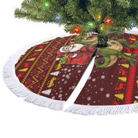 Santassic Park Santa Claus Christmas Tree Skirt Xmas Holiday Patterns - Wonder Print Shop