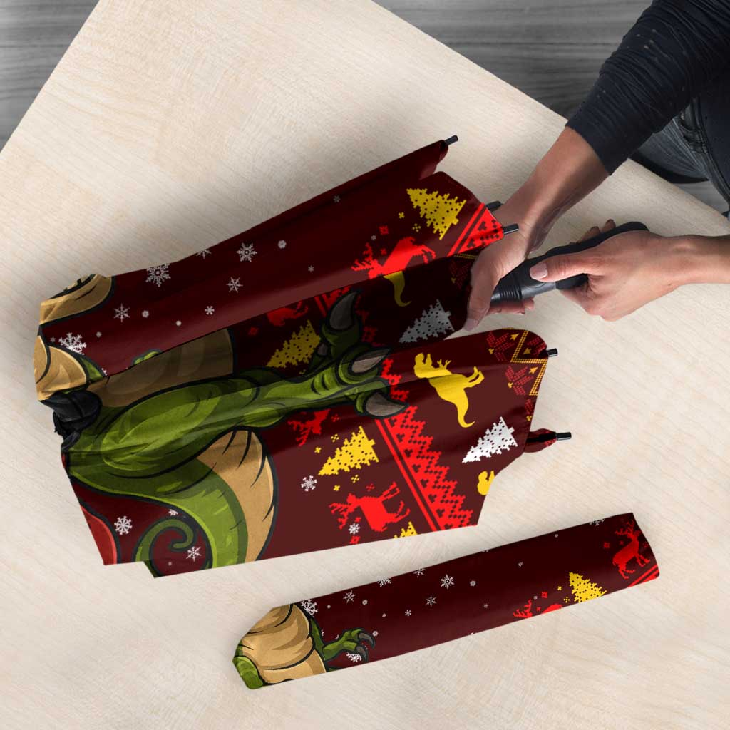 Santassic Park Santa Claus Christmas Umbrella Xmas Holiday Patterns - Wonder Print Shop