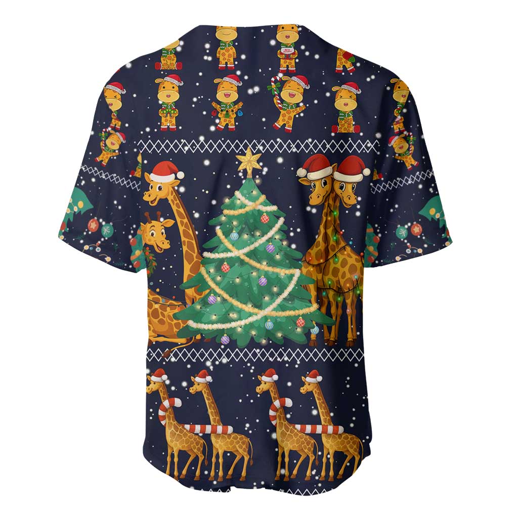 Love Giraffe Christmas Baseball Jersey Xmas Holiday Patterns - Wonder Print Shop