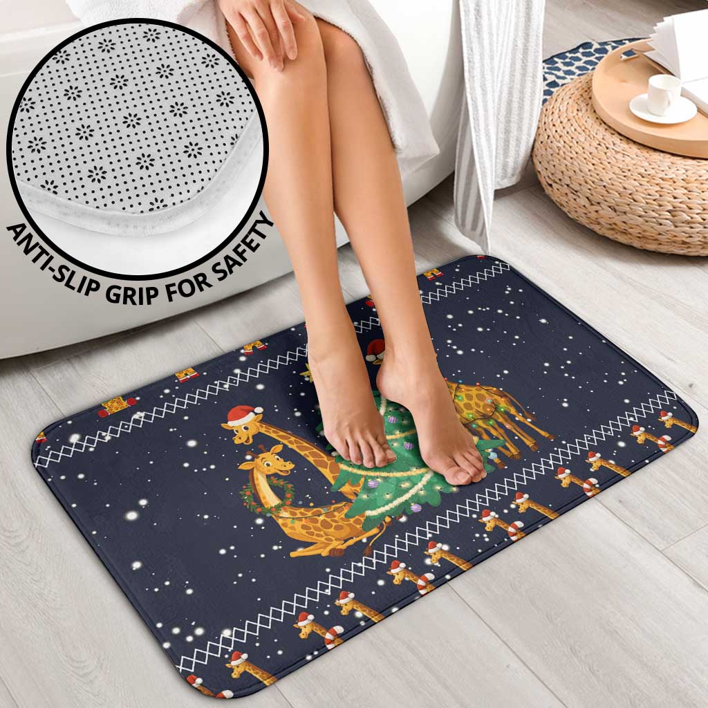 Love Giraffe Christmas Bathroom Set Xmas Holiday Patterns - Wonder Print Shop