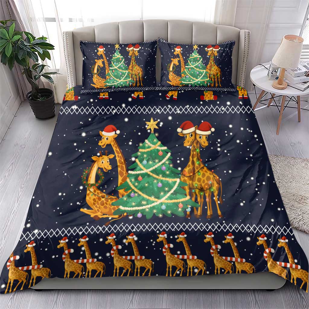 Love Giraffe Christmas Bedding Set Xmas Holiday Patterns - Wonder Print Shop