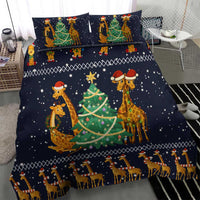 Love Giraffe Christmas Bedding Set Xmas Holiday Patterns - Wonder Print Shop