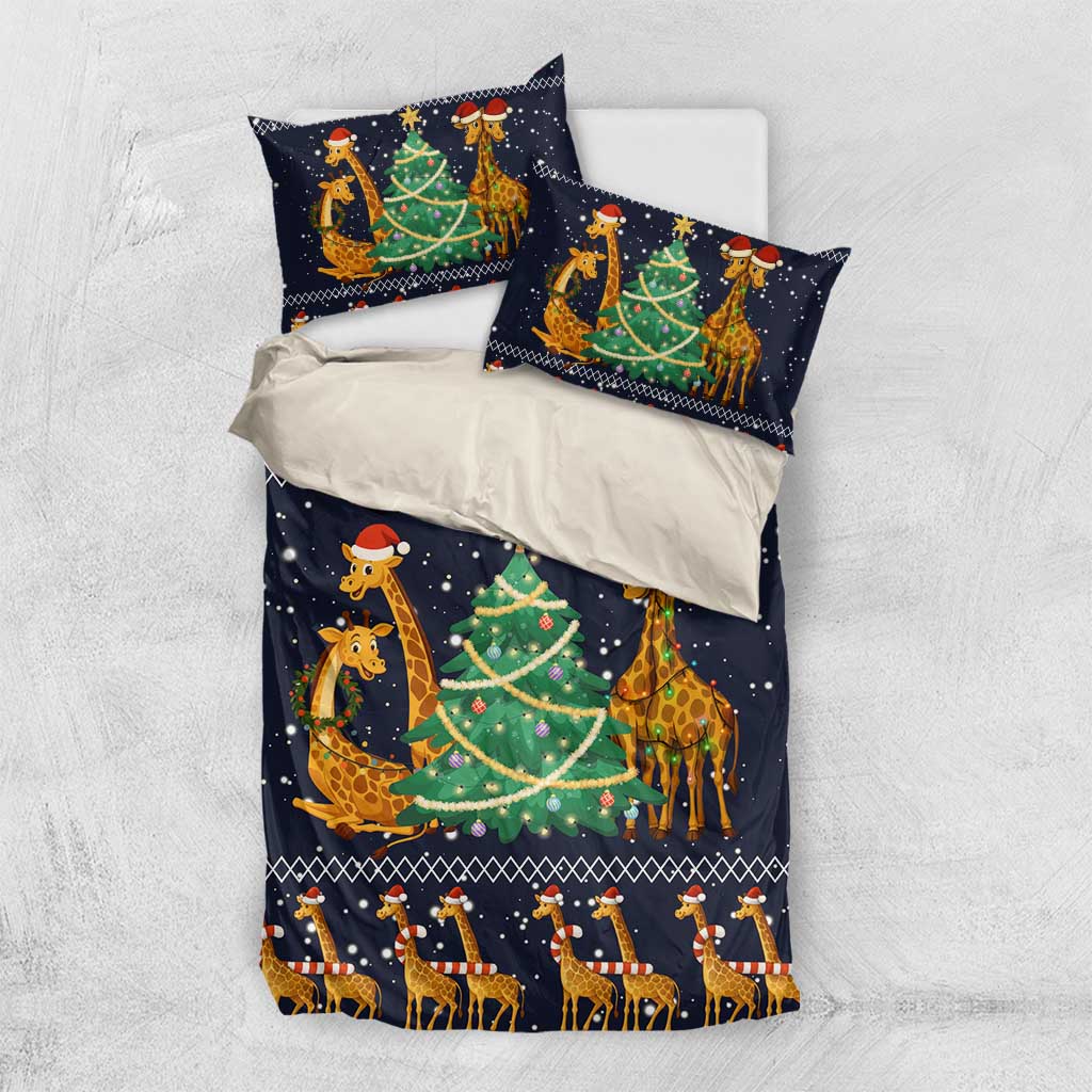 Love Giraffe Christmas Bedding Set Xmas Holiday Patterns - Wonder Print Shop