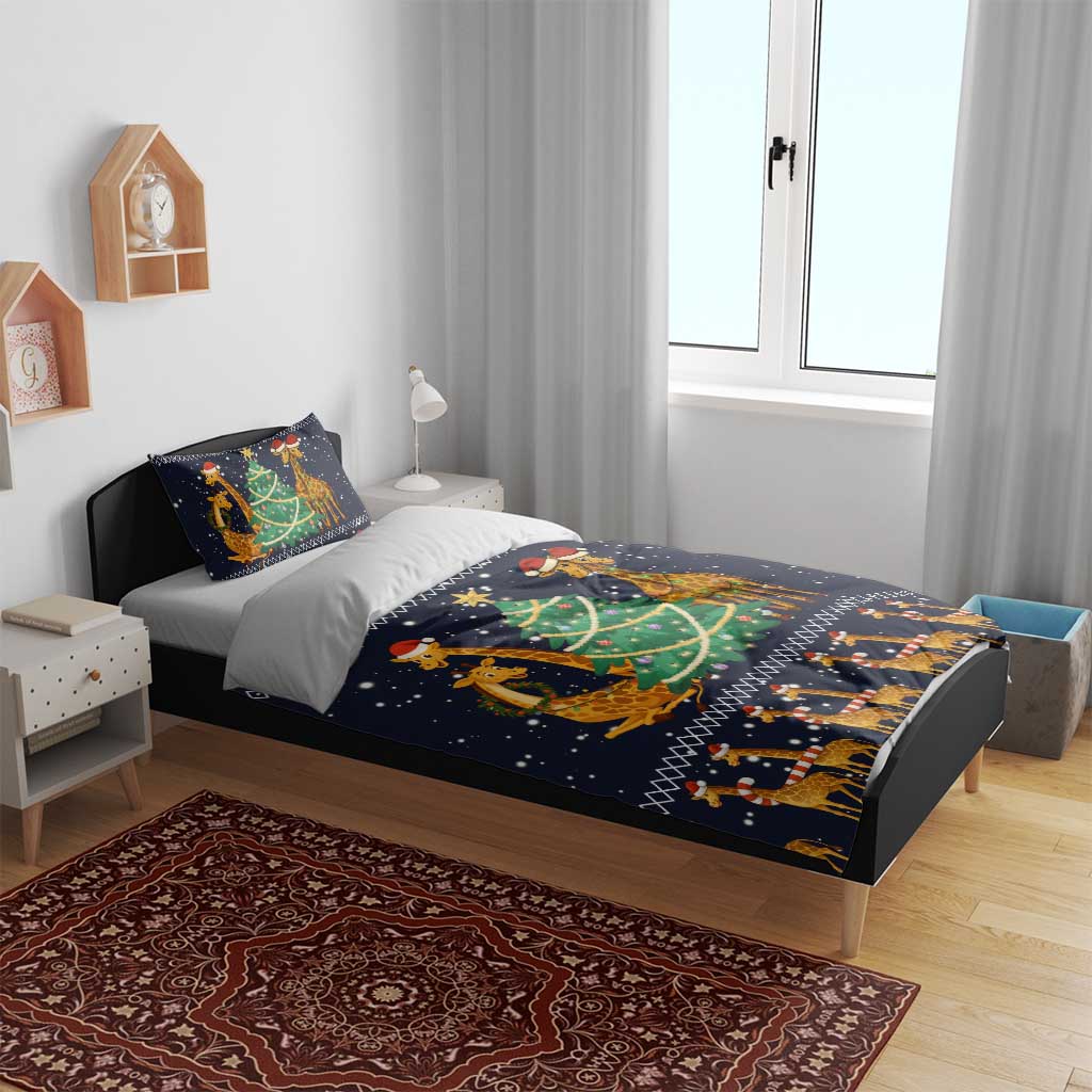 Love Giraffe Christmas Bedding Set Xmas Holiday Patterns - Wonder Print Shop