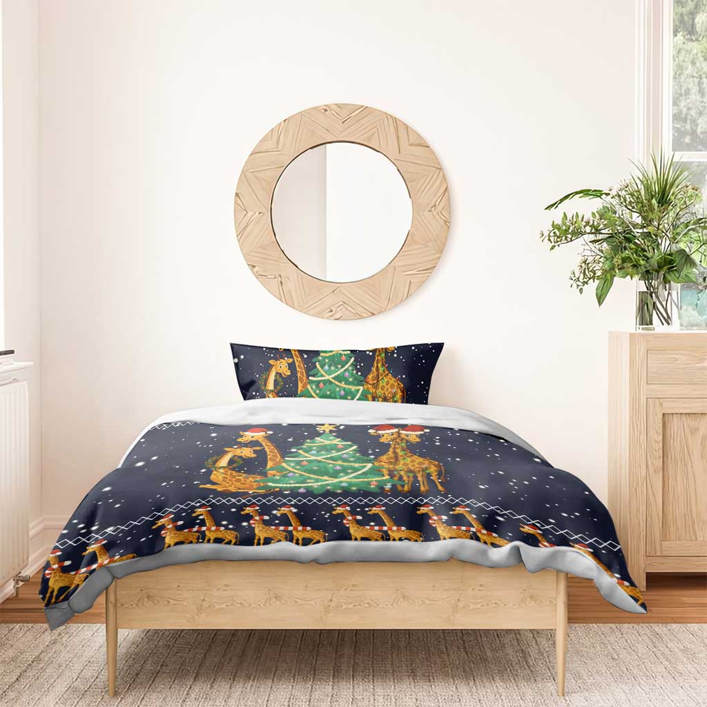 Love Giraffe Christmas Bedding Set Xmas Holiday Patterns - Wonder Print Shop