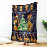 Love Giraffe Christmas Blanket Xmas Holiday Patterns - Wonder Print Shop