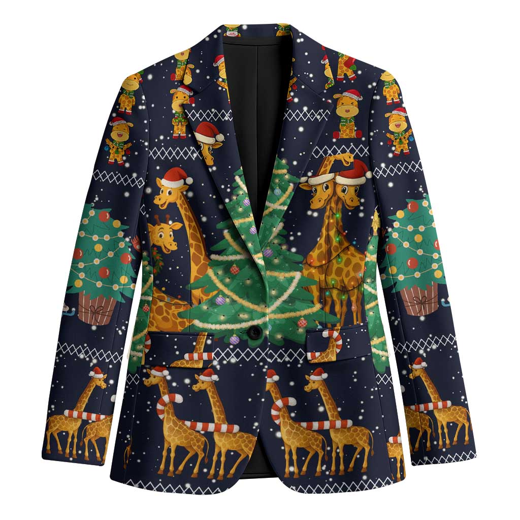 Love Giraffe Christmas Blazer Xmas Holiday Patterns - Wonder Print Shop