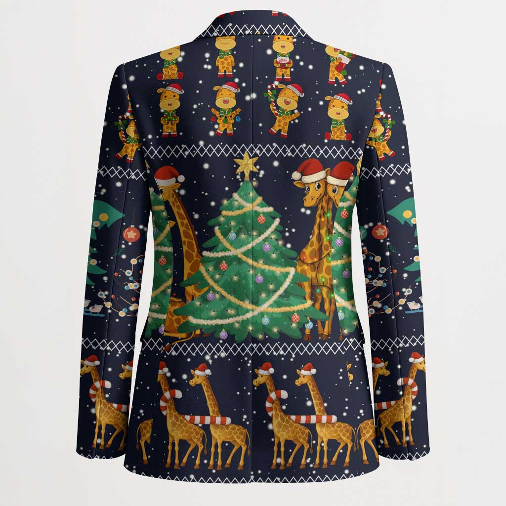 Love Giraffe Christmas Blazer Xmas Holiday Patterns - Wonder Print Shop