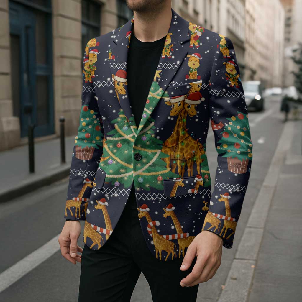 Love Giraffe Christmas Blazer Xmas Holiday Patterns - Wonder Print Shop