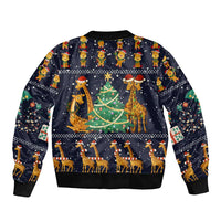 Love Giraffe Christmas Bomber Jacket Xmas Holiday Patterns - Wonder Print Shop