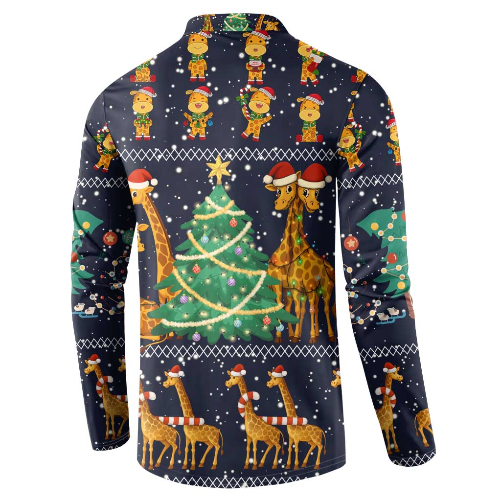 Love Giraffe Christmas Button Sweatshirt Xmas Holiday Patterns - Wonder Print Shop