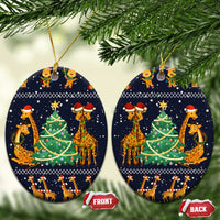 Love Giraffe Christmas Ceramic Ornament Xmas Holiday Patterns - Wonder Print Shop
