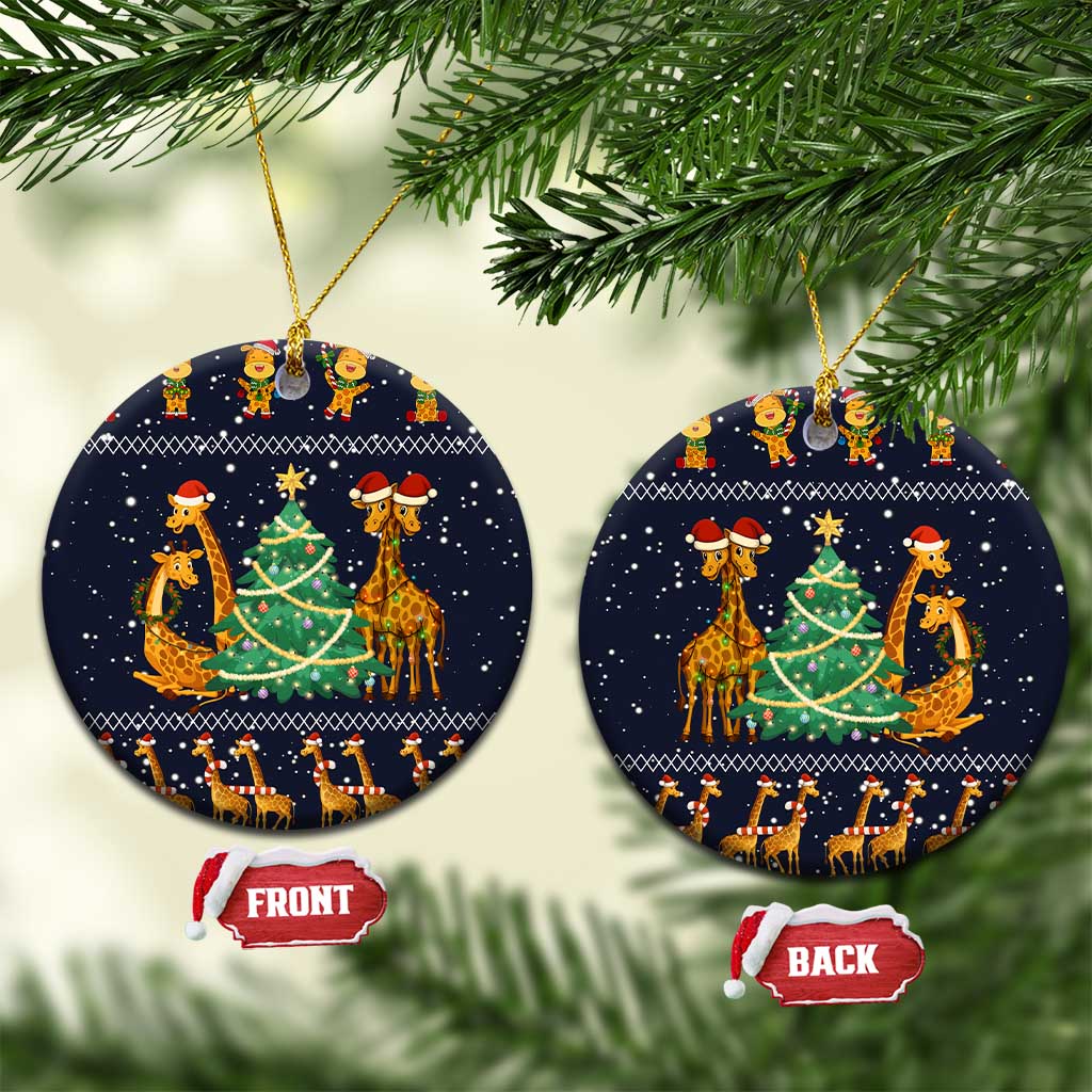Love Giraffe Christmas Ceramic Ornament Xmas Holiday Patterns - Wonder Print Shop