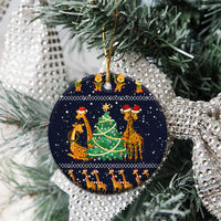 Love Giraffe Christmas Ceramic Ornament Xmas Holiday Patterns - Wonder Print Shop