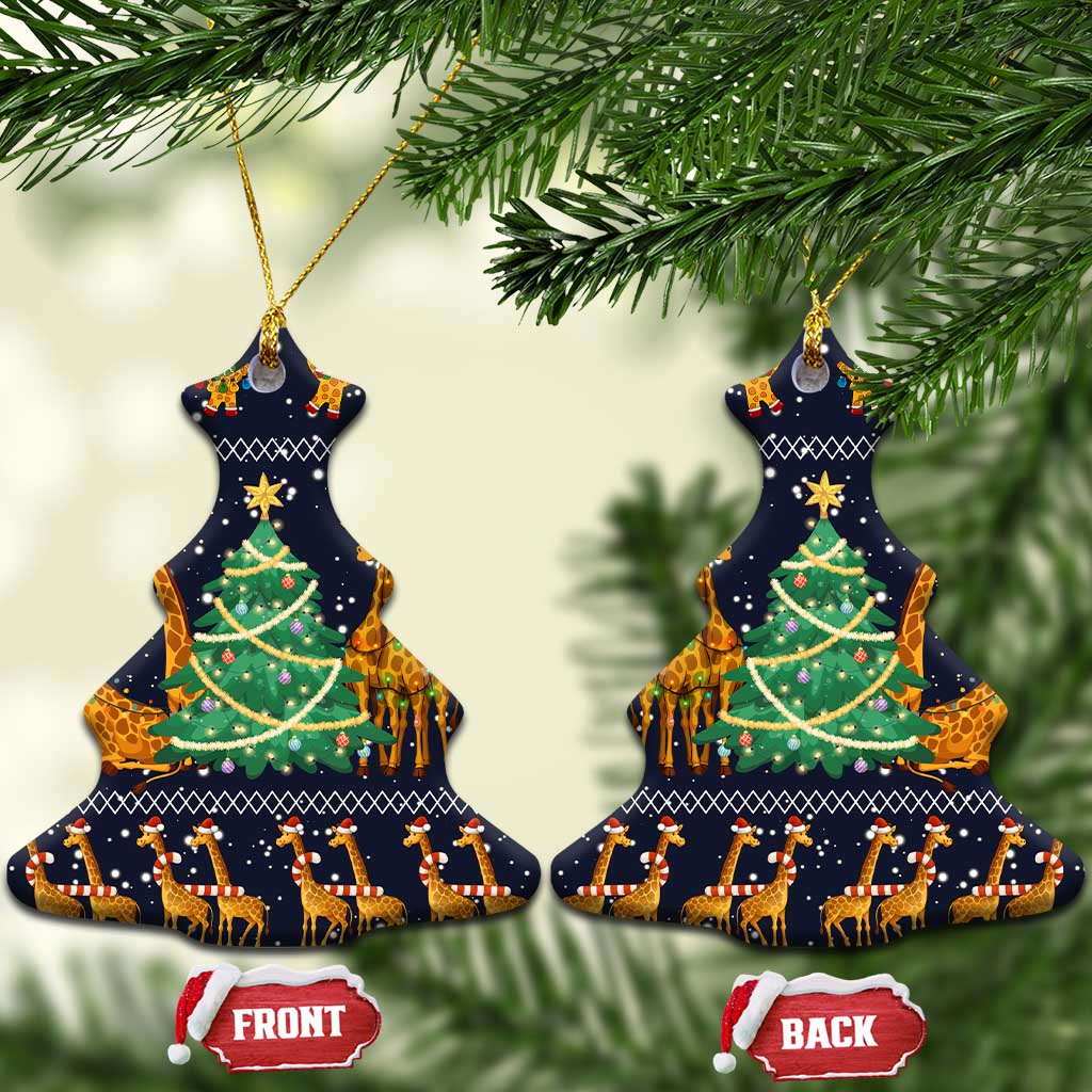Love Giraffe Christmas Ceramic Ornament Xmas Holiday Patterns - Wonder Print Shop