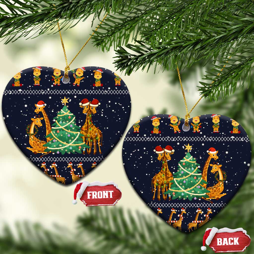Love Giraffe Christmas Ceramic Ornament Xmas Holiday Patterns - Wonder Print Shop