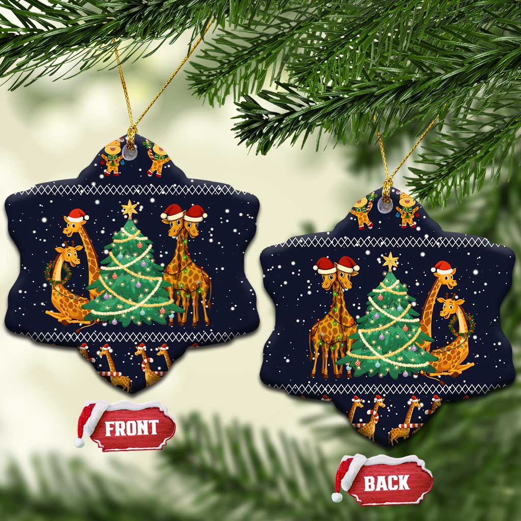 Love Giraffe Christmas Ceramic Ornament Xmas Holiday Patterns - Wonder Print Shop