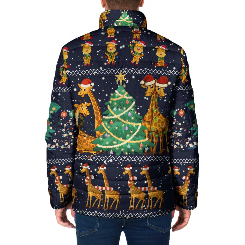 Love Giraffe Christmas Padded Jacket Xmas Holiday Patterns - Wonder Print Shop