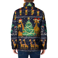 Love Giraffe Christmas Padded Jacket Xmas Holiday Patterns - Wonder Print Shop