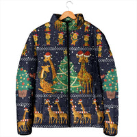 Love Giraffe Christmas Padded Jacket Xmas Holiday Patterns - Wonder Print Shop