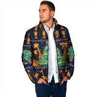 Love Giraffe Christmas Padded Jacket Xmas Holiday Patterns - Wonder Print Shop