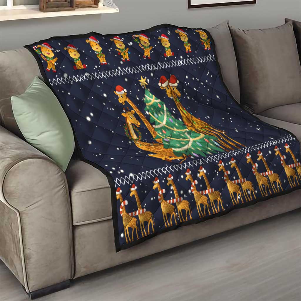 Love Giraffe Christmas Quilt Xmas Holiday Patterns - Wonder Print Shop