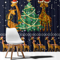 Love Giraffe Christmas Window Curtain Xmas Holiday Patterns - Wonder Print Shop