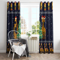 Love Giraffe Christmas Window Curtain Xmas Holiday Patterns - Wonder Print Shop