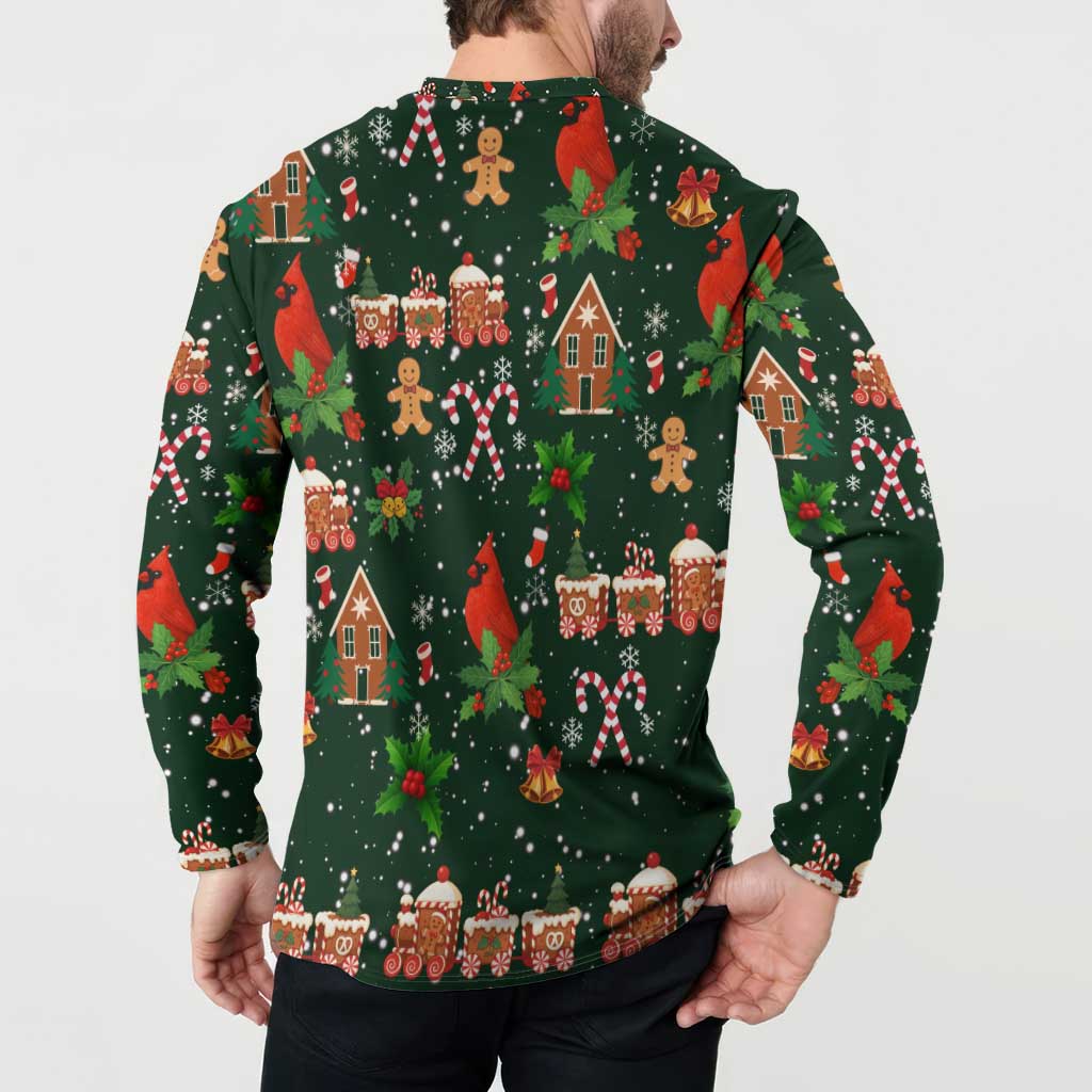 Love Cardinal Xmas Christmas Button Sweatshirt Xmas Holiday Patterns - Wonder Print Shop