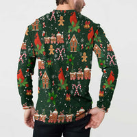 Love Cardinal Xmas Christmas Button Sweatshirt Xmas Holiday Patterns - Wonder Print Shop