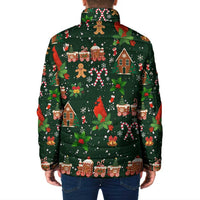 Love Cardinal Xmas Christmas Padded Jacket Xmas Holiday Patterns - Wonder Print Shop