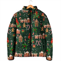 Love Cardinal Xmas Christmas Padded Jacket Xmas Holiday Patterns - Wonder Print Shop