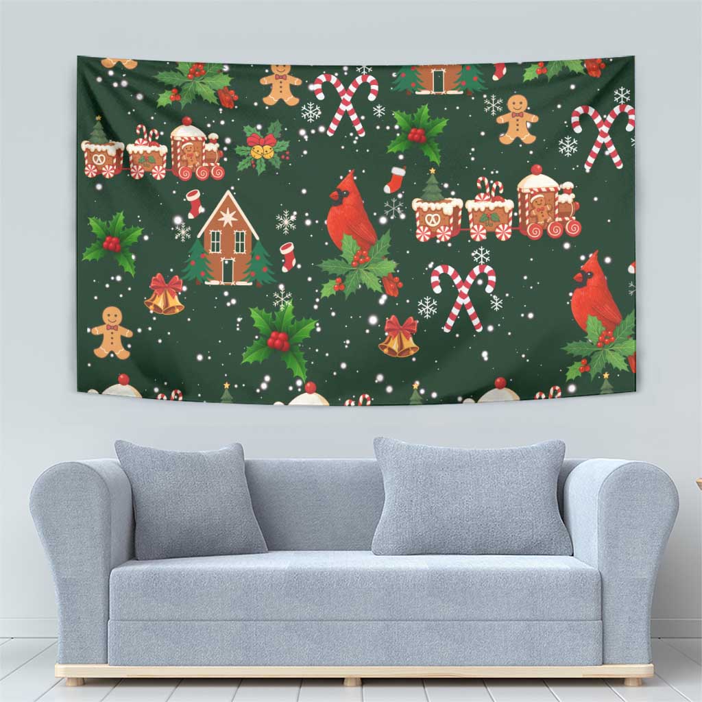 Love Cardinal Xmas Christmas Tapestry Xmas Holiday Patterns - Wonder Print Shop