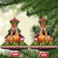 Cat Hanging on Xmas Tree Christmas Ceramic Ornament Xmas Holiday Patterns - Wonder Print Shop