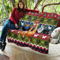 Cat Hanging on Xmas Tree Christmas Quilt Xmas Holiday Patterns - Wonder Print Shop