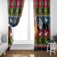 Cat Hanging on Xmas Tree Christmas Window Curtain Xmas Holiday Patterns - Wonder Print Shop