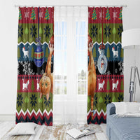 Cat Hanging on Xmas Tree Christmas Window Curtain Xmas Holiday Patterns - Wonder Print Shop