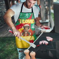 Guinea Christmas Apron with Santa Chimpanzee Heart Hands and Green Red Snowflake Pattern - Wonder Print Shop