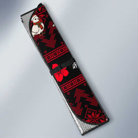 Guinea Christmas Auto Sun Shade with Festive Dove String Lights and Red Black Holiday Pattern - Wonder Print Shop