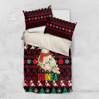 Guinea Christmas Bedding Set with Festive Dove String Lights and Red Black Holiday Pattern - Wonder Print Shop