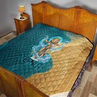 Tefnut Ancient Egyptian Quilt with Water Drop and Lion Symbol